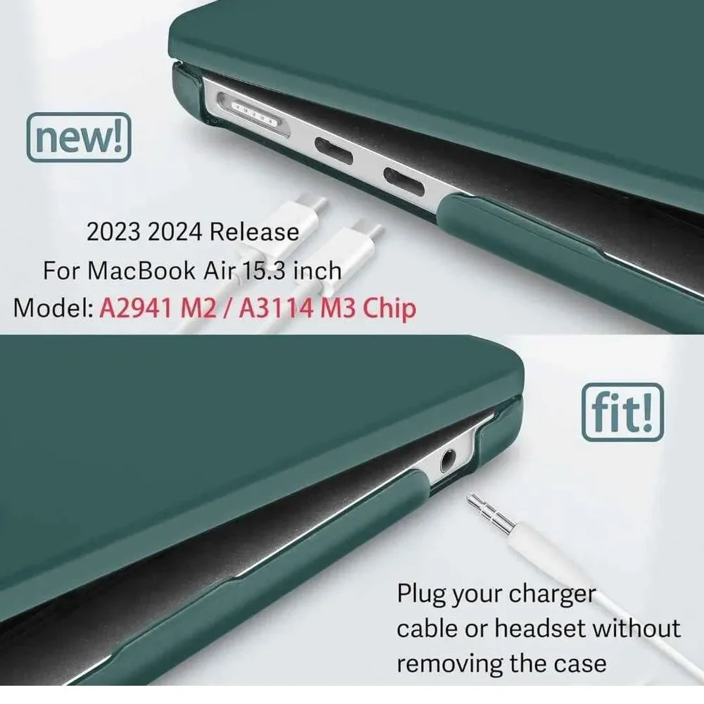 Compatible with MacBook Air 15 inch Case 2024 2023 New M3 M2 Model A3114 A2941
